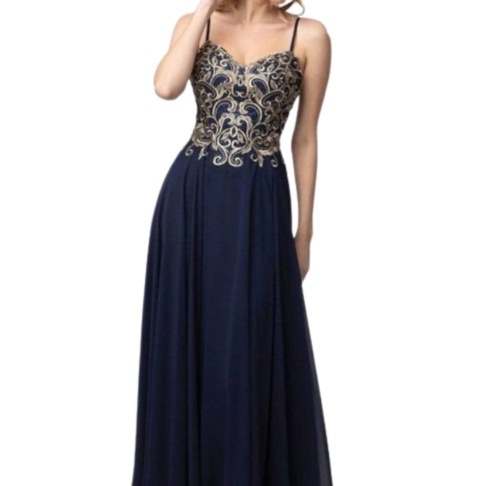 NWT Shail K 937 Prom Dress Navy Size XS